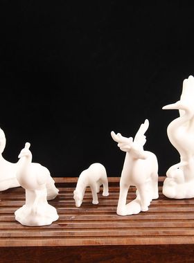 假山流水喷泉摆件水泵雾化器仙鹤展翅立鹿倒流香招财弥勒孔雀配件