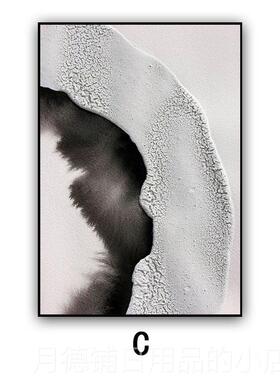 正品意式极简主挂画现代风格黑幅白灰高客级感装饰画厅沙发大落义