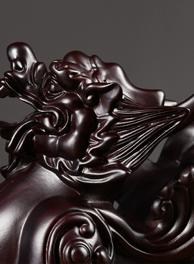 黑檀木雕貔貅摆件一对花梨实木客厅家居办公室装饰开业红木工艺品