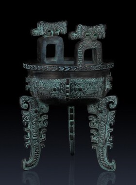 铜艺铺 铜虎耳鼎工艺品 铜鼎装饰品家居客厅摆件办公室铜招财鼎