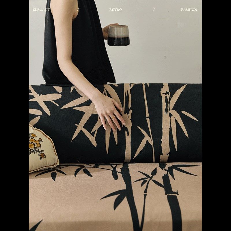 【孤品35折】蜡笔派中式古典类羊绒月下竹影沙发盖布四季沙发套,淘宝优惠券,粉丝福利购,淘宝优惠卷