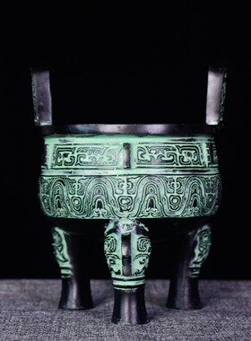 青铜器仿古摆件膳夫大克鼎圆鼎铜食器工艺品礼品客厅桌面送礼装饰