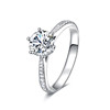 Micro-set six-claw diamond ring for women, one carat natural diamond GIA wedding proposal ring for girlfriend and wife on Chinese Valentine's Day