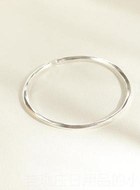 正品物波纹》古法手工纯银手定制简镯惜约文艺复《古小众设计学生