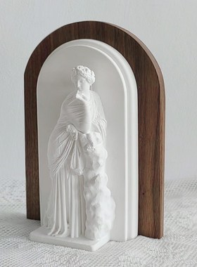 实木书立创意人像书挡法式摆件软装卧室客厅玄关书柜桌面家居饰品