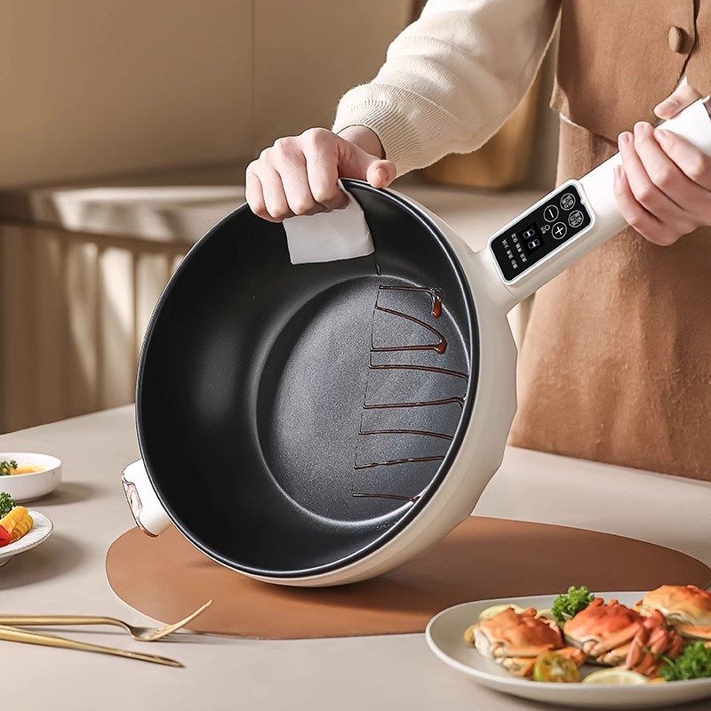 德国电炒锅多功能一体式炒菜锅电锅蒸煮炒煎家用不粘锅电火锅两用 - 图3