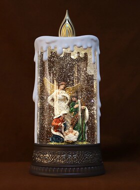 圣诞节礼品房子水灯微景观礼橱窗摆件音乐盒自动飘雪氛围装饰品