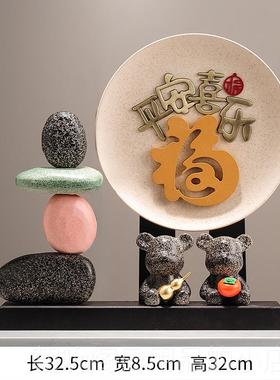 高档平安喜乐福件轻奢高摆档客厅电视柜入宅搬迁家饰装乔新居暖居