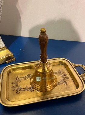 印度进口复古做旧黄铜门厅钥匙小托盘 香薰香插托盘 干果碟糖果盘