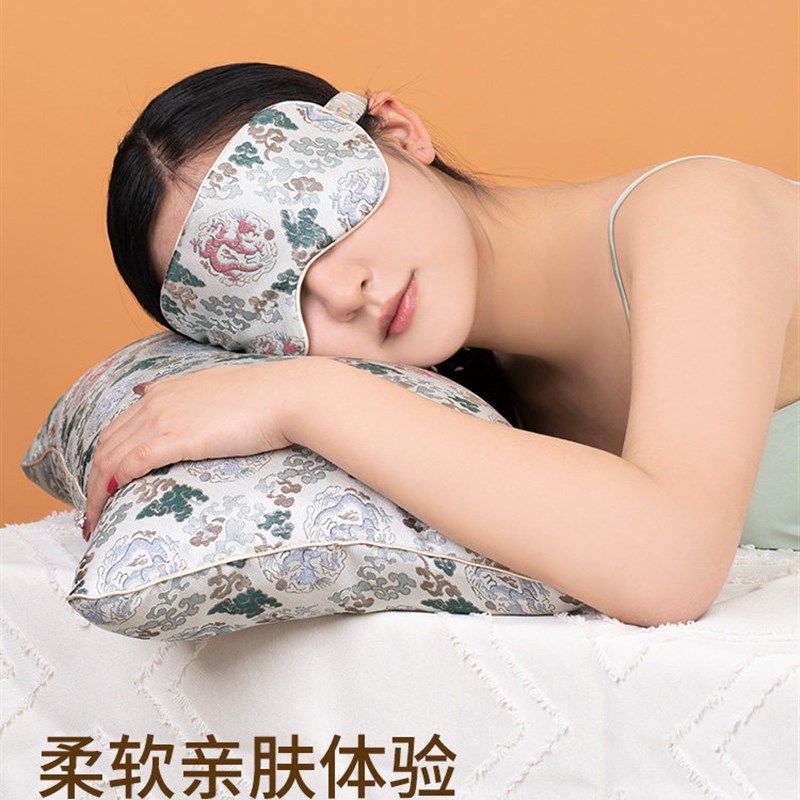 古风宋锦长方形枕荞麦枕头彷古提花护颈丝绸锦缎花草养生透气枕头,淘宝优惠券,粉丝福利购,淘宝优惠卷