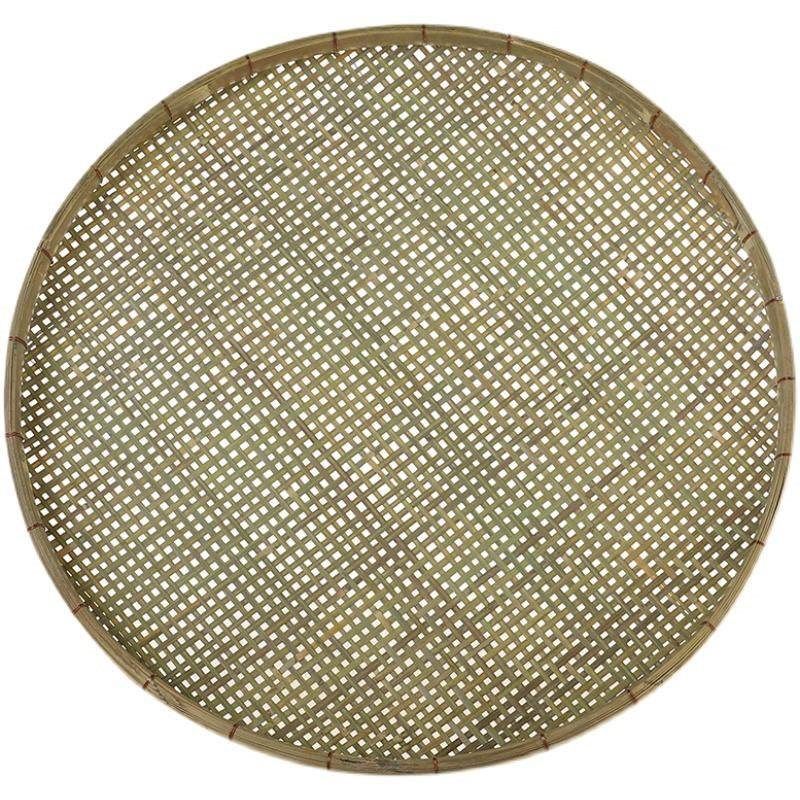 铜丝扎边竹编晾晒竹扁有孔筛子圆形竹簸箕家用编织手工竹制品竹筛,淘宝优惠券,粉丝福利购,淘宝优惠卷