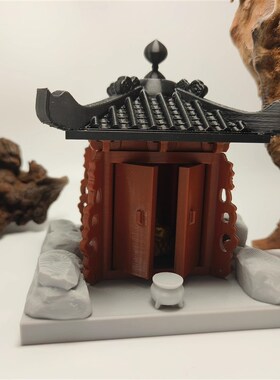 黑神话土地庙水陆缸鱼缸微景观摆件书房庭院盆景中式古建筑小凉亭