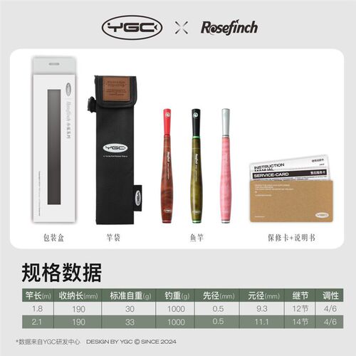 YGC朱雀小物竿1.8m/2.1m 金丝楠木握把 新手钓白条鳑鲏便携溪流杆 - 图3