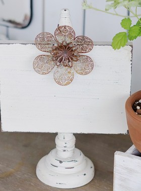 众擎花园杂货装饰摆件木质桌面摆件照片夹子相框