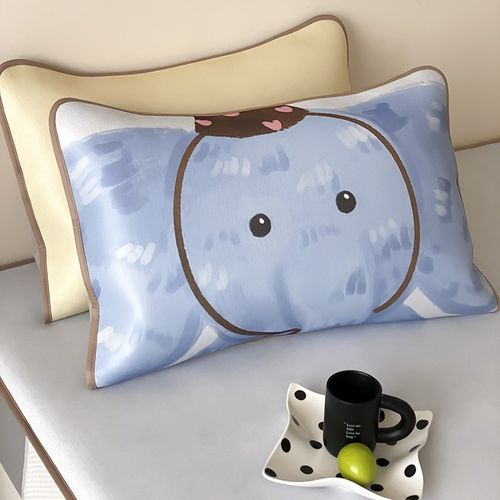 卡通风夏季冰藤凉席三件套可爱小象床笠款可水洗1.8m空调软席1.5m - 图2