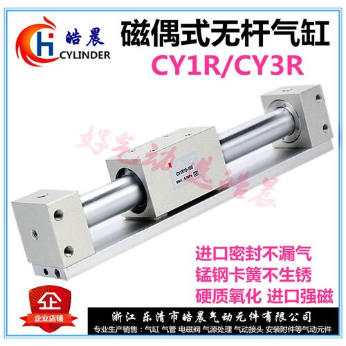 CY1R磁偶式无杆气缸CY3R20H*25/50/100/200/300/400/500/600/1000 - 图0