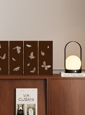 中古风蝴蝶桌面屏风装饰摆件创意法式客厅玄关摆台电视柜斗柜摆画