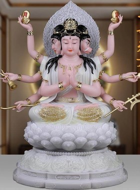 斗母元君神像家用供奉斗姆元君树脂摆件紫光圣母圆明道姥先天尊像