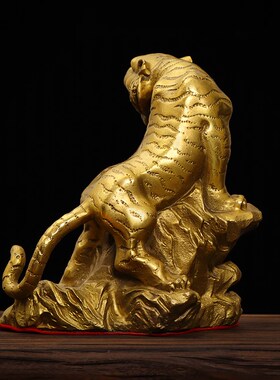 铜虎摆件纯黄铜老虎招财生肖虎上山虎办公室家居客厅摆设大号礼品