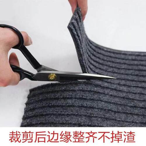 卧室客厅酒店门口加厚地垫 双条纹PVC走廊满铺地毯防滑吸水地毯 - 图0