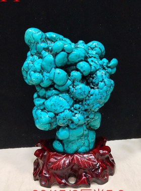 精品石头绿松石蓝松石观赏石奇石客厅玄关办公桌博古架收藏摆件