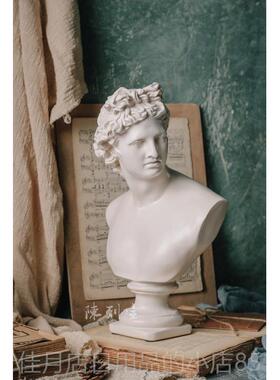 高档美式覆古男神雕像摆件摆设别客墅装饰风格家居厅咖啡厅装饰品