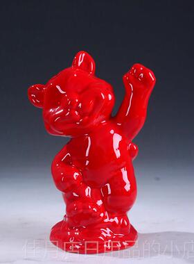 高档陶瓷红色十二12生肖老鼠牛兔蛇摆招件龙狗猪财鸡风水马羊猴饰