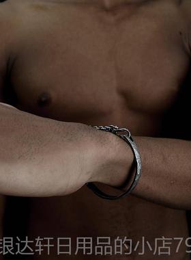 高档VIXORM Hammer592纯银手镯 原创设计个性款 T 机械暗黑系列半