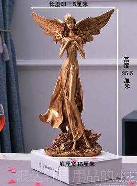 高档轻奢代软装饰品创现意家居客厅房间视体柜电美容院美女天使人