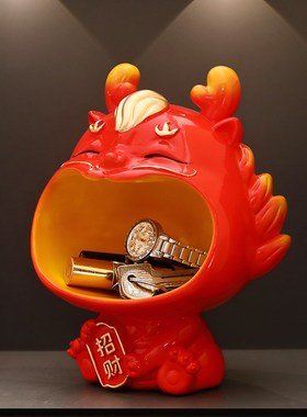 红色新年春节龙年吉祥物摆件创意喜庆洋洋客厅茶几电视柜酒柜装饰