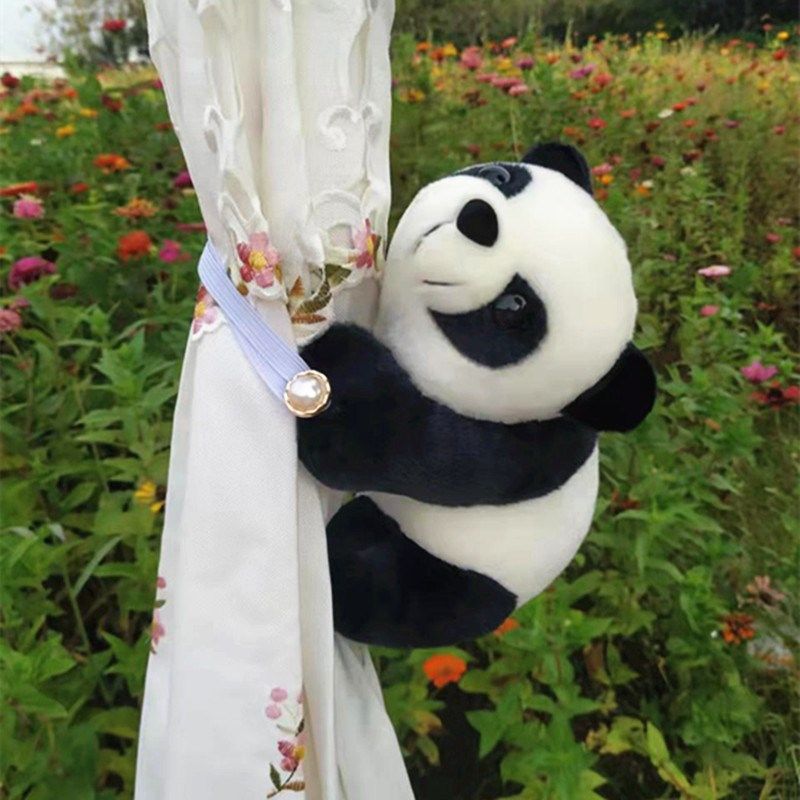 2024新款窗帘绑带熊猫公仔玩偶抱扣可爱简约扣环一对装韩式百搭 - 图2