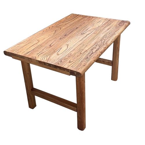 北方老榆木桌子长方形实木茶桌长条桌复古民宿办公简约书桌吧台桌 - 图3