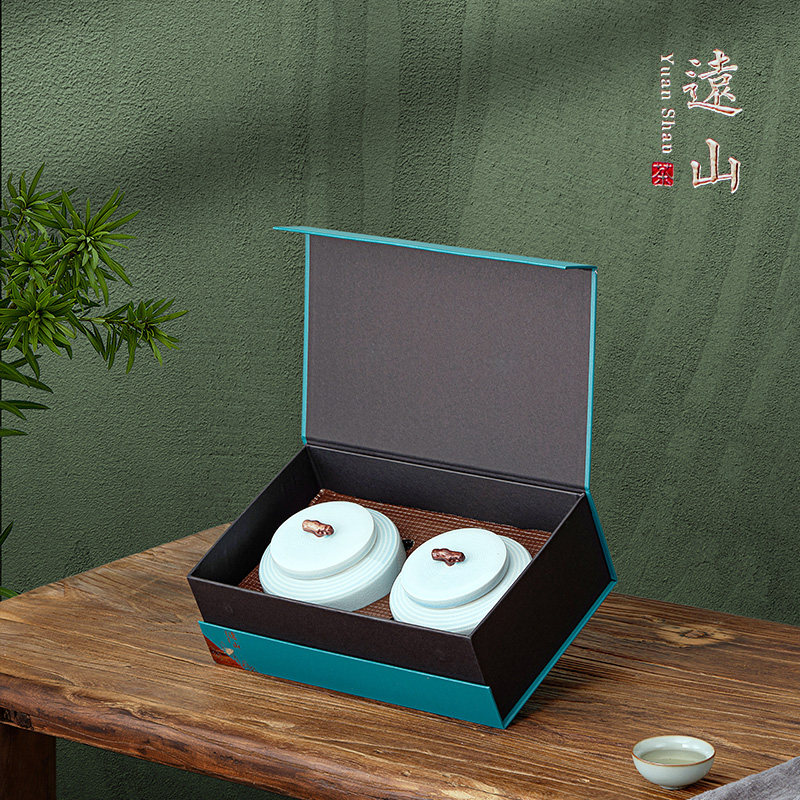 新款高档国潮风半斤茶叶包装盒瓷罐礼盒红茶绿茶龙井茶碧螺春空盒,淘宝优惠券,粉丝福利购,淘宝优惠卷