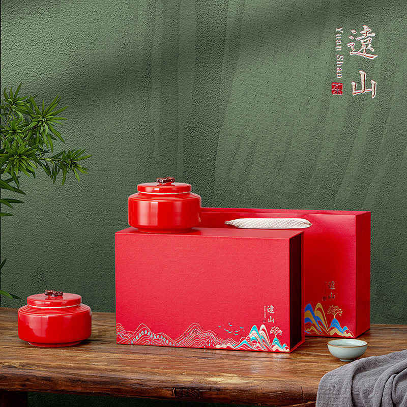 新款高档国潮风半斤茶叶包装盒瓷罐礼盒红茶绿茶龙井茶碧螺春空盒,淘宝优惠券,粉丝福利购,淘宝优惠卷