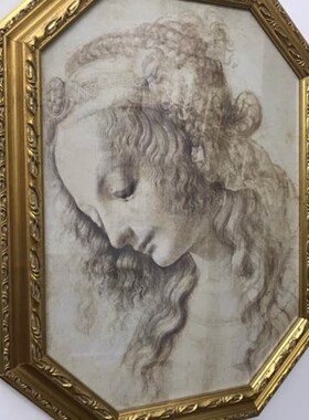 八角油画框外框实木画框相框镜子装裱卡纸布框画布定制画布带框