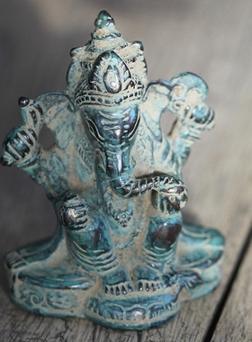 2件5折摆件装饰品东南亚艺术客厅园艺铜雕塑工艺进口家居铜象摆件