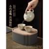 Authentic Jingdezhen Town Ru Kiln Tea Teapot West Travel Set High-end One Pot Two Cups Dry Infusion Tray Tea Set Gift