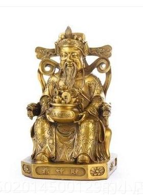 高档铜财爷像纯招财文财神神爷铜像摆件大号家用佛客铜厅店铺供奉