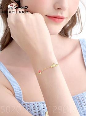 高档清仓绘x三丽鸥玉桂狗色手錬女款925纯银级轻奢小众高款生潮日