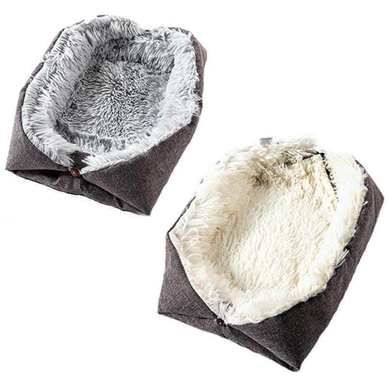 宠物窝长毛绒扣子猫窝秋冬两用保暖窝小型犬狗窝狗垫猫咪窝垫,淘宝优惠券,粉丝福利购,淘宝优惠卷