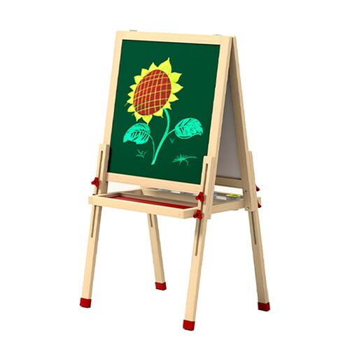 儿童小黑板家用画板支架式双面磁性教学粉字写字可擦无尘家教画架 - 图3