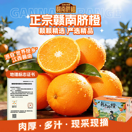 【宋潮不夜城】正宗江西赣州赣南脐橙新鲜应季水果现摘甜脐橙手剥