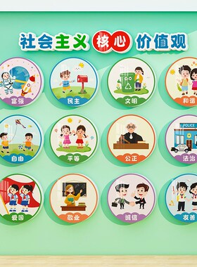 社会主义核心价值观教室装饰党建文化墙面贴纸幼儿园布置材料环创