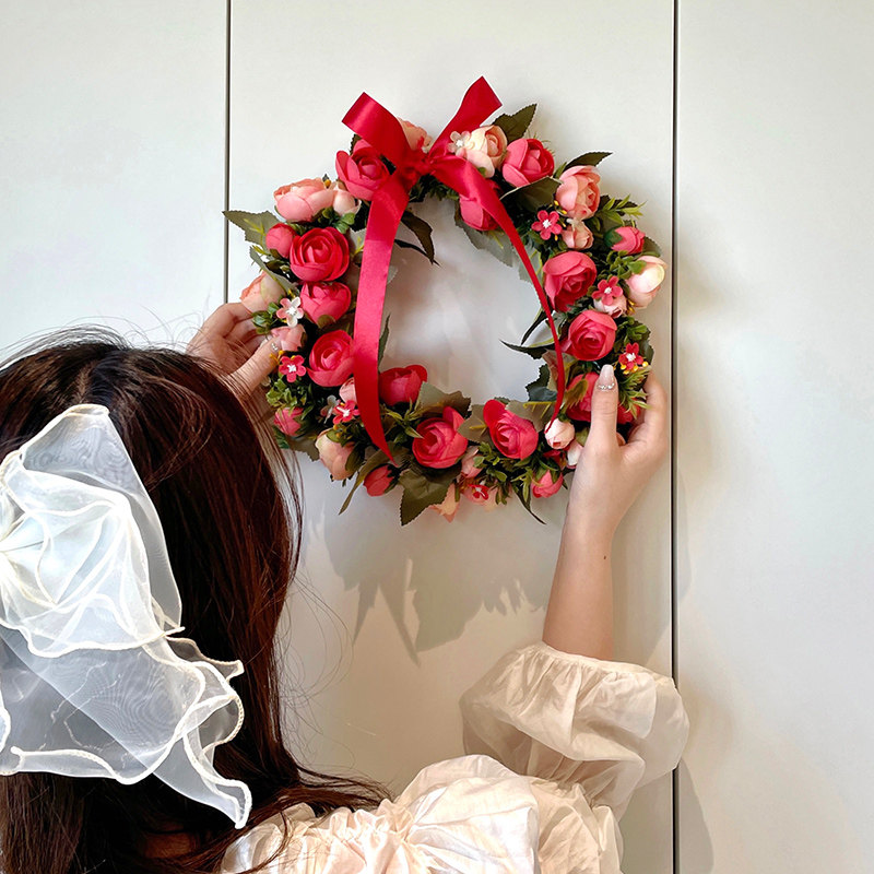 吾家婚品玫瑰仿真花假花花环门饰门挂壁饰婚房装饰结婚用品大全,淘宝优惠券,粉丝福利购,淘宝优惠卷