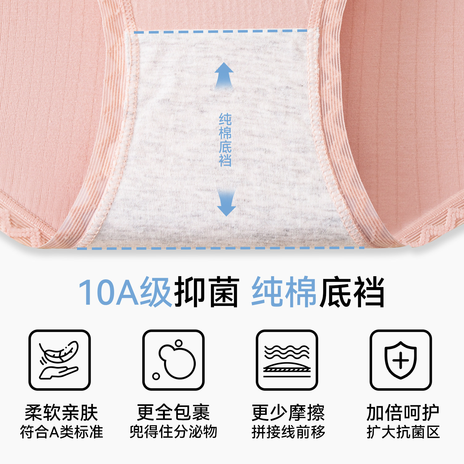 南极人内裤女士2025新款纯棉抑菌透气裆高开叉无痕不夹臀三角短裤,淘宝优惠券,粉丝福利购,淘宝优惠卷