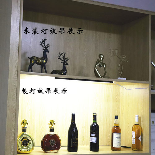 LED220V无需变压器斜45度发光明装硬灯条家用条形铝合金橱柜展示 - 图1