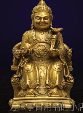 高档黄铜土地公土地婆神客像佛像摆福德正工神风水艺品家居件厅装
