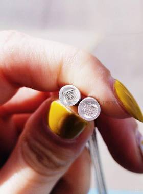 正品纯银圆印章项圆链章 柱刻字定制姓名私吊坠999足银条挂件情侣