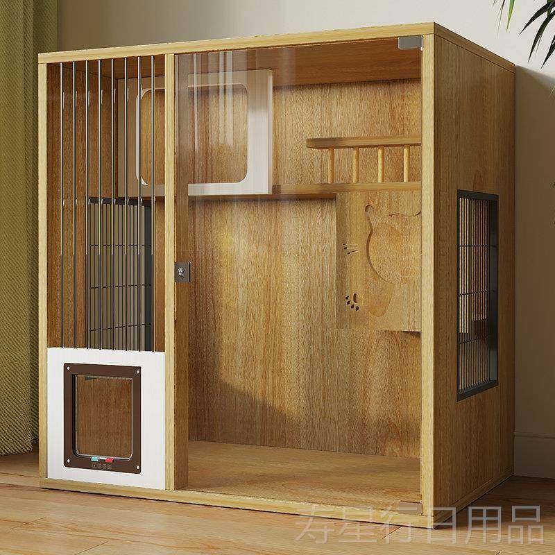 正品爬实木钢化玻璃别墅玻防猫水猫笼子实用猫窝床带猫架璃门笼猫,淘宝优惠券,粉丝福利购,淘宝优惠卷