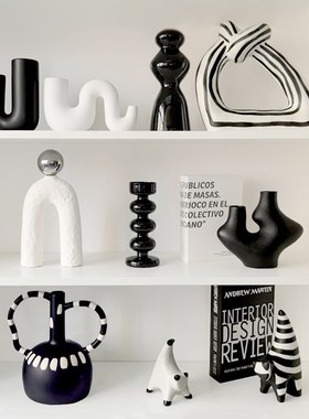 态生活诧寂风陶瓷异形装饰品摆件现代客厅书柜酒柜抽象创意小摆设